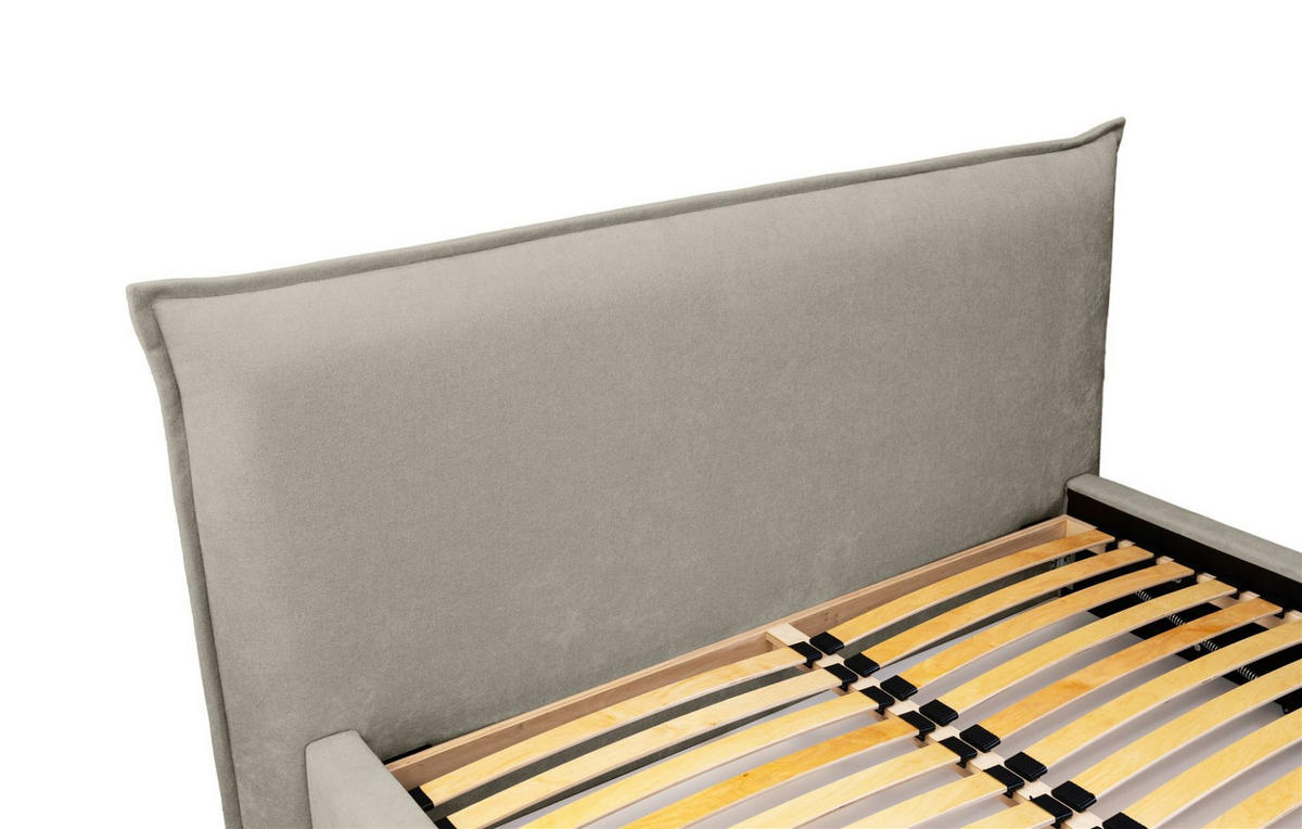 POLSTERBETT Amada Komplettset - Greige, Holzwerkstoff/Textil (160/200cm) - Fun Möbel
