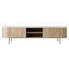 TV-LOWBOARD Lygrint 180 2D - Eichefarben/Goldfarben, Holzwerkstoff/Metall (184/45/40cm) - MIRJAN24