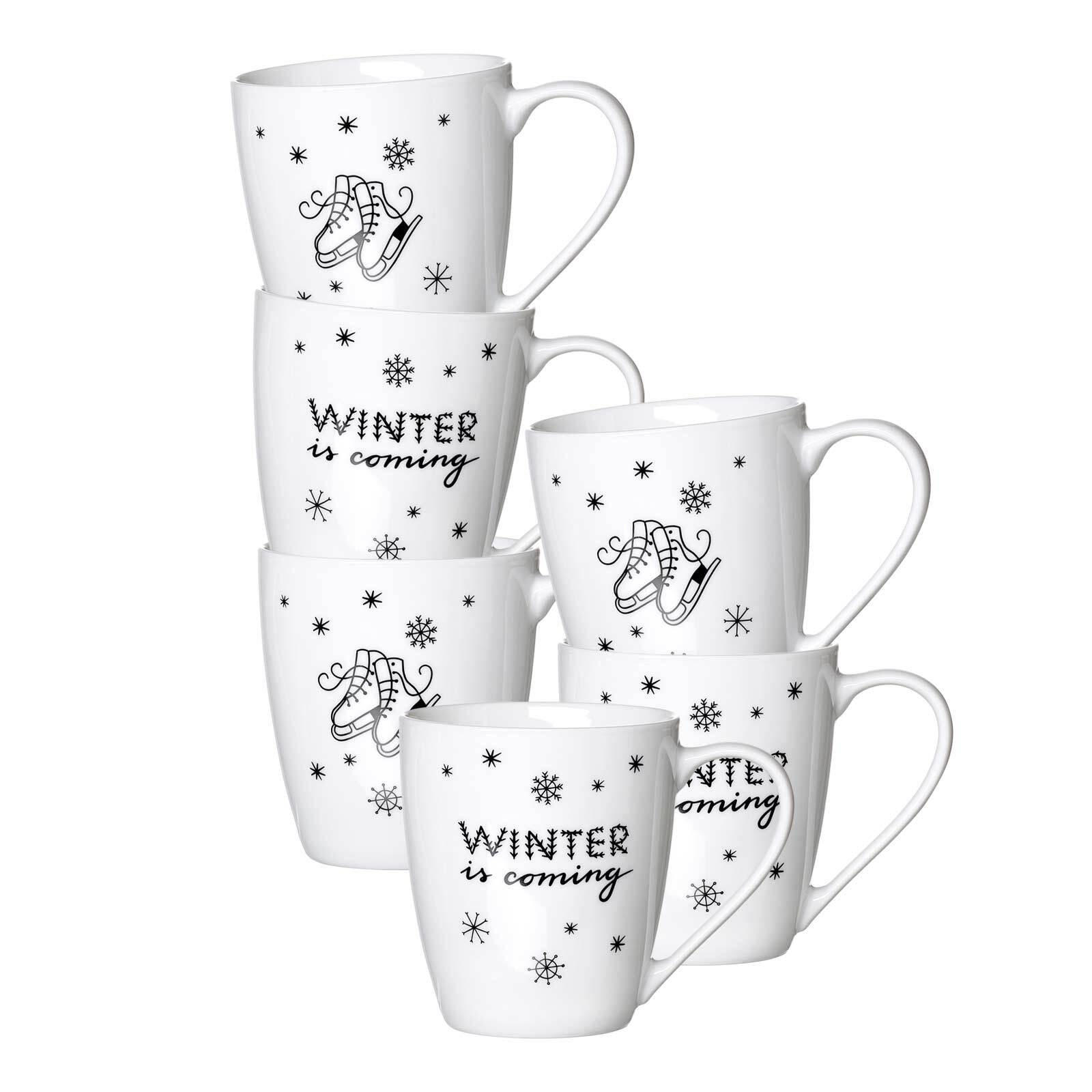 HENKELBECHER Winter Is Coming weiß 360 ml 6er Set - Weiß, Keramik (0.36L) - Ritzenhoff Breker