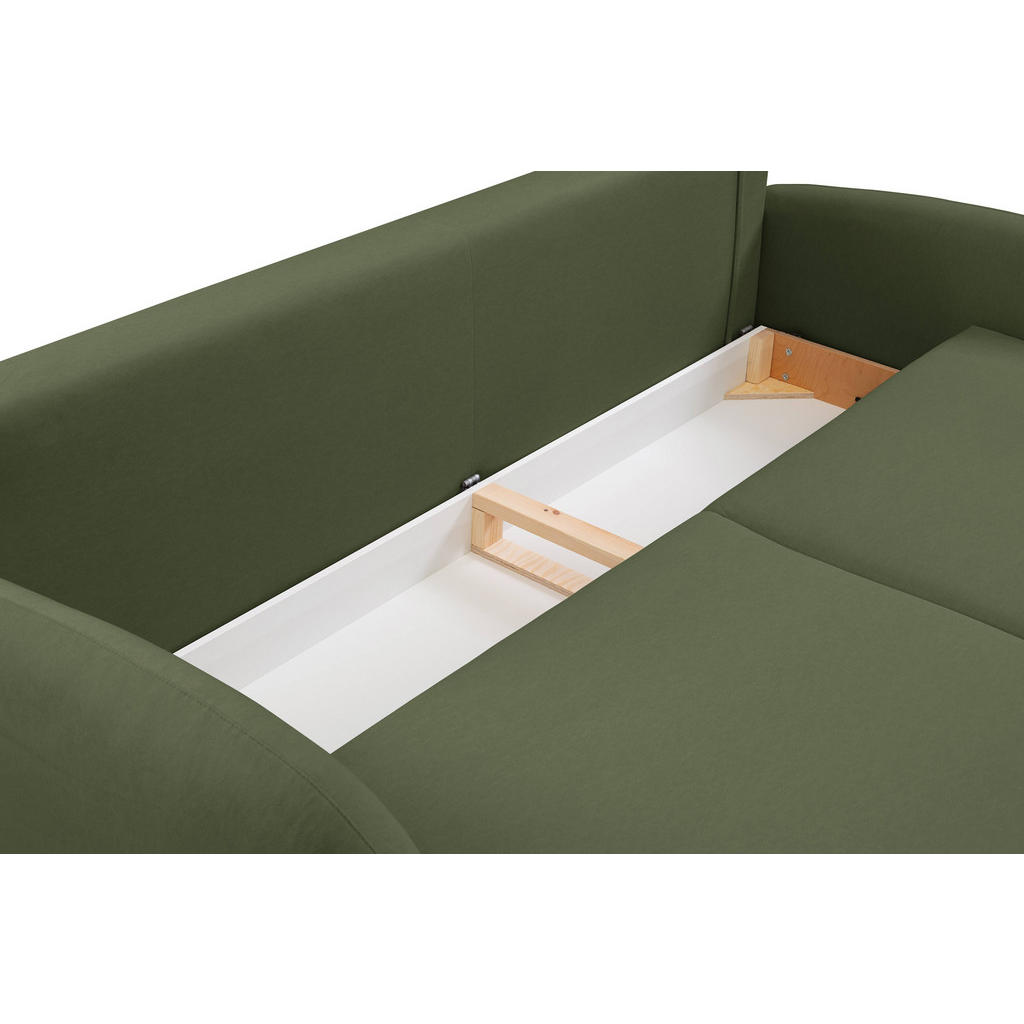 Thumbnail - Masseno Bettsofa, Grün, Holz, 3-Sitzer, 232x95x109 cm, Wohnzimmer, Sofas & Couches, Schlafsofas