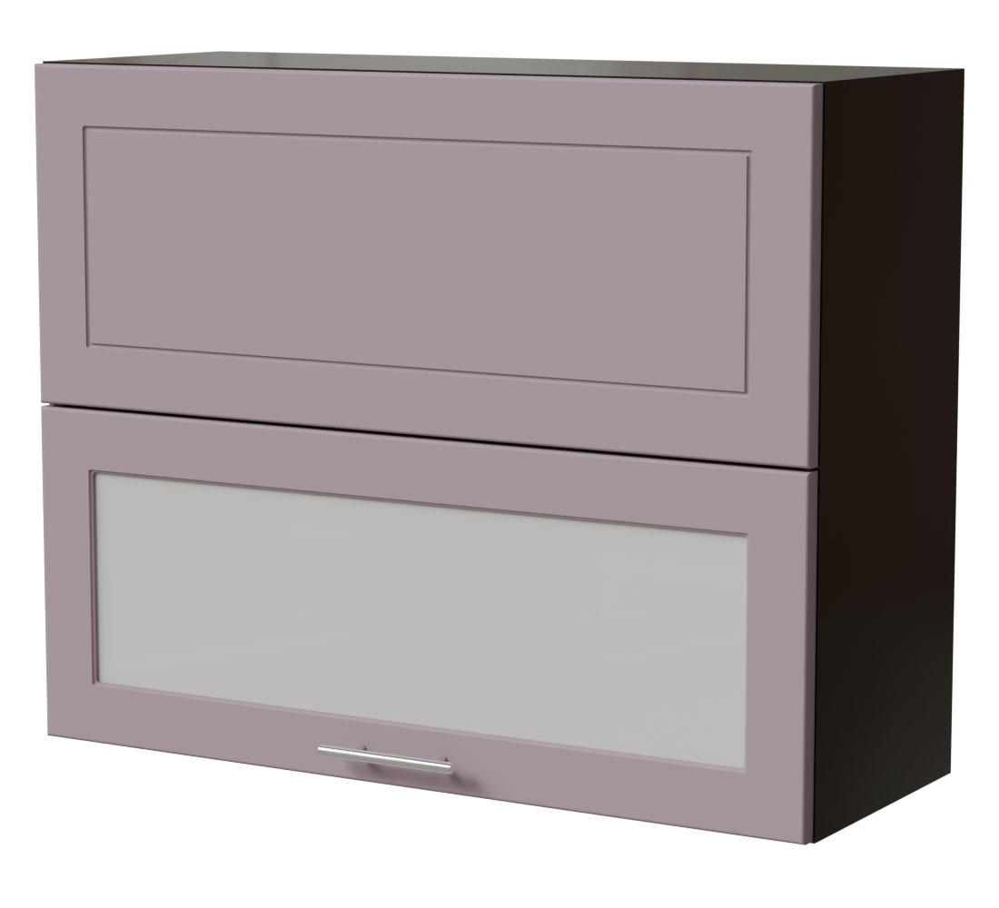 KLAPPHÄNGESCHRANK Bari W8BS/90-AV Schwarz / RAL 4009 pastellviolett 90 / 32,5 / 72cm - Violett/Schwarz, Holz/Holzwerkstoff (90/72/32.5cm) - Feldmann-Wohnen