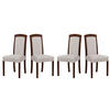 ESSZIMMERSTUHL - Set 4x Roma 7, nussbaum, neve 13  - Champagner/Nussbaumfarben, Holz (45/96/41cm) - Leaf Design