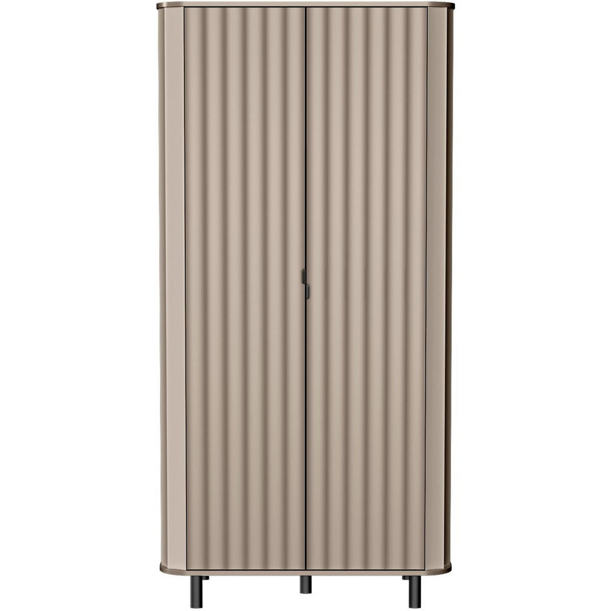 DREHTÜRENSCHRANK Nevada mit zwei Türen 98 cm Taupe - Taupe/Schwarz, Holzwerkstoff/Metall (98/200/55cm) - Beautysofa