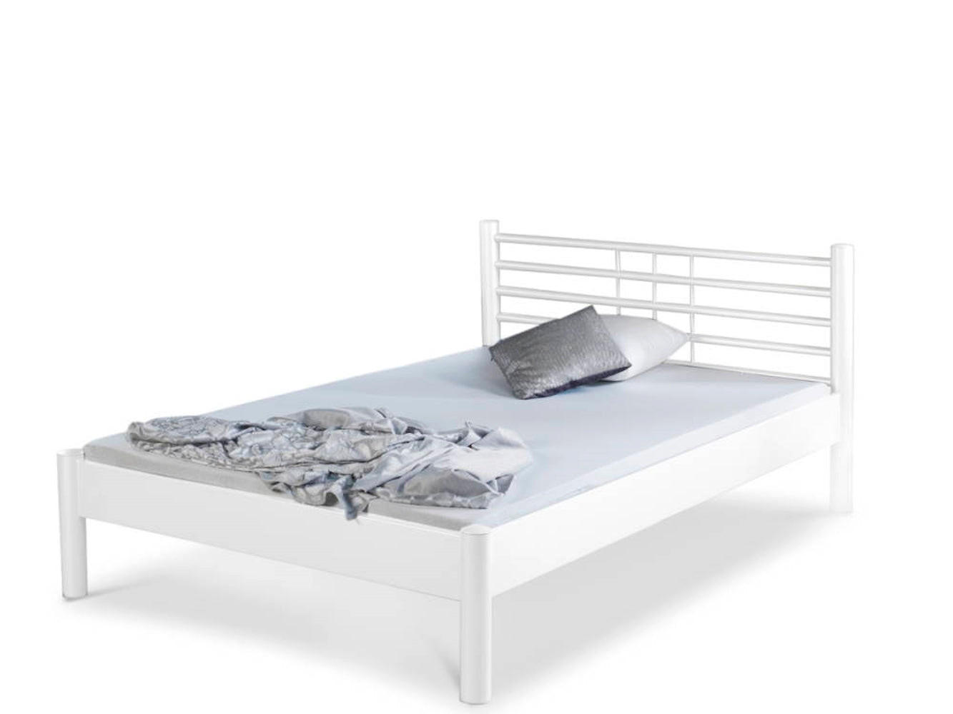 METALLBETT Mia / 100 x 200 cm / weiss - Weiß, Metall (100/200cm) - BED BOX