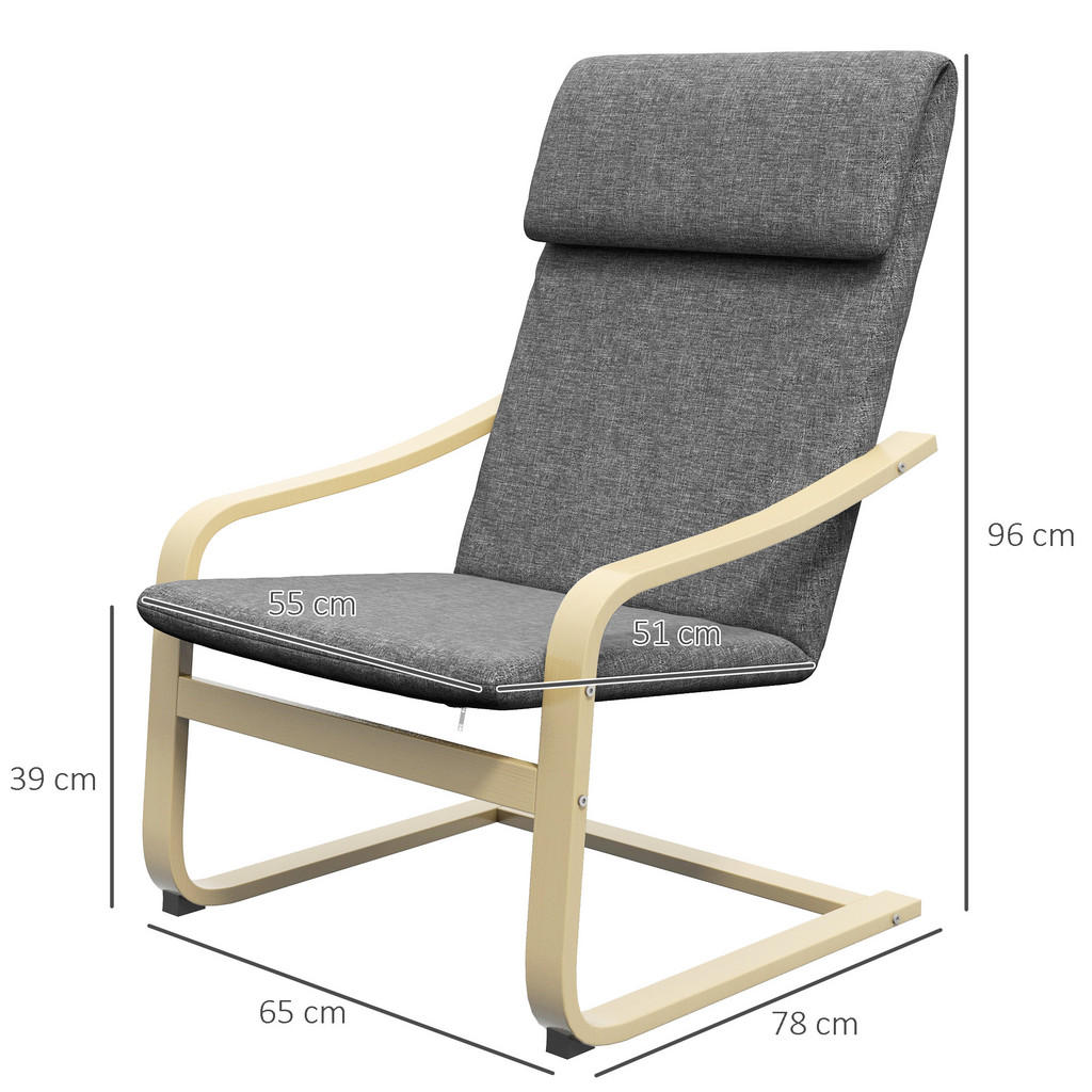 Thumbnail - Homcom Relaxsessel,, Dunkelgrau, Kunststoff, 80x99x66.5 cm, Wohnzimmer, Sessel, Relaxsessel