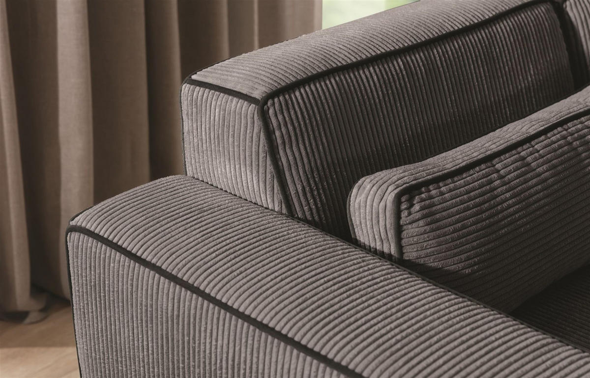 ECKSOFA Schlafsofa Waldo In Poso - Anthrazit, Holzwerkstoff/Textil (260/173cm) - Fun Möbel