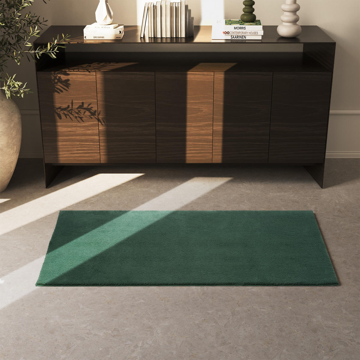 KURZFLORTEPPICH Soft Zone,rutschfeste Unterseite,grün - Grün, Kunststoff (150/80cm) - tectake