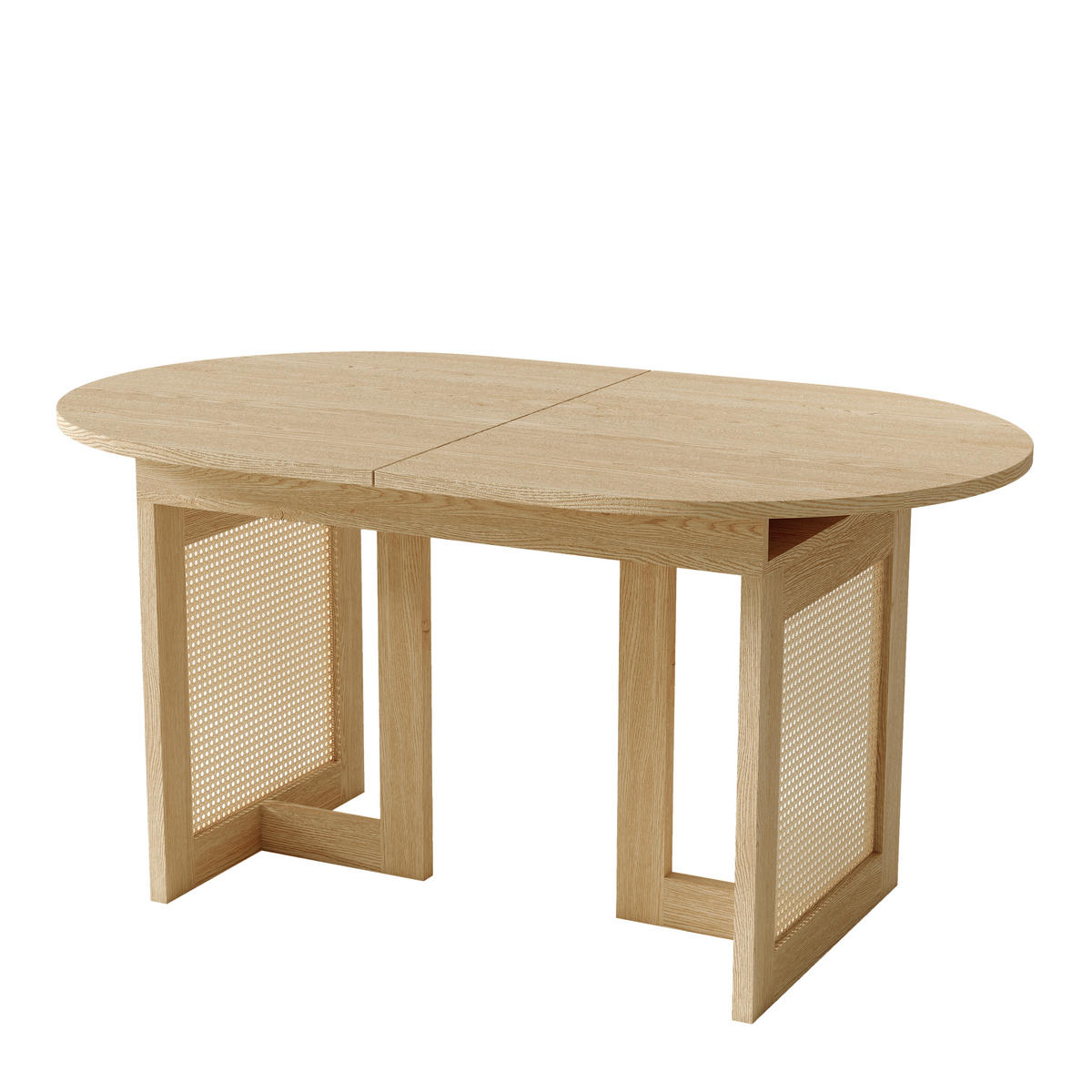 ESSTISCH ausziehbar 150-200/90 cm mit Rattan-Beinen DE-39789 Eichenfarbe - Eichefarben, Holzwerkstoff (90/200/75cm) - ComfortXL