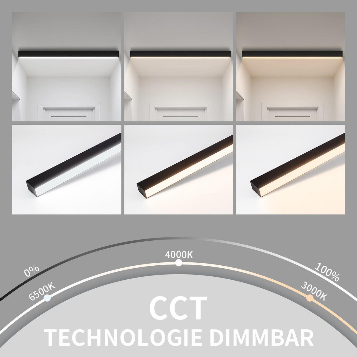 LED-DECKENLEUCHTE Werner 53.6/3.5/5.5 cm - Schwarz, Metall (53.6/3.5/5.5cm) - Nettlife