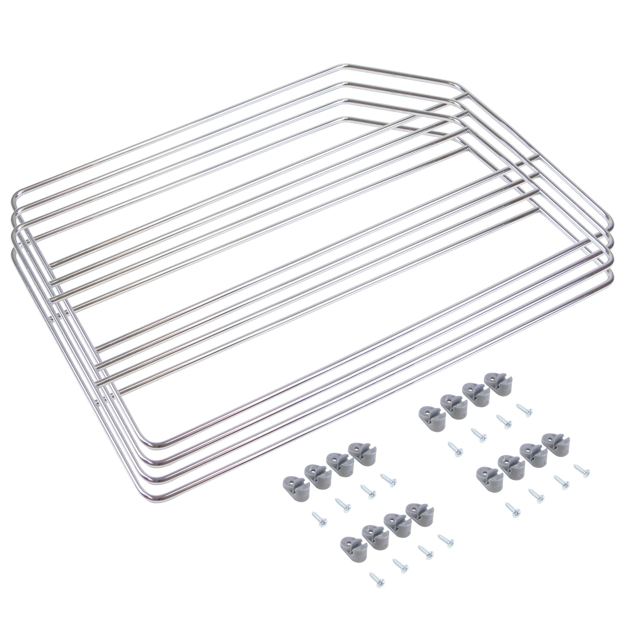 TRENELEMENTE-SET für Schränke und Regale, Verchromt, Stahl - Chromfarben, Metall (0.5/31/50cm) - EMUCA