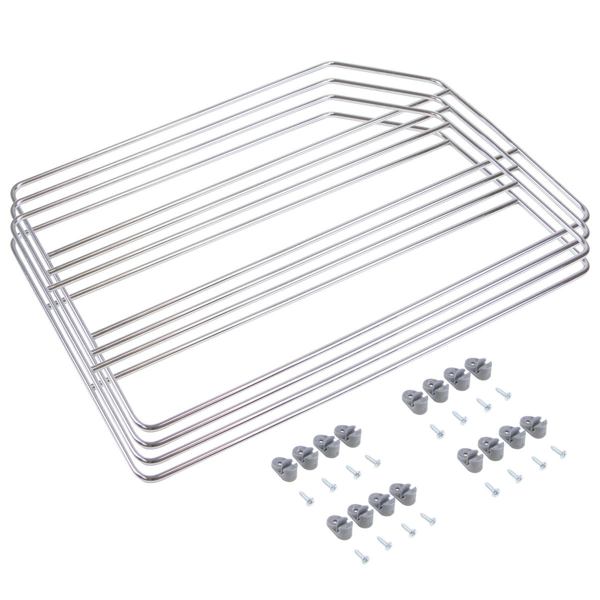 TRENELEMENTE-SET für Schränke und Regale, Verchromt, Stahl - Chromfarben, Metall (32/3/51cm) - EMUCA