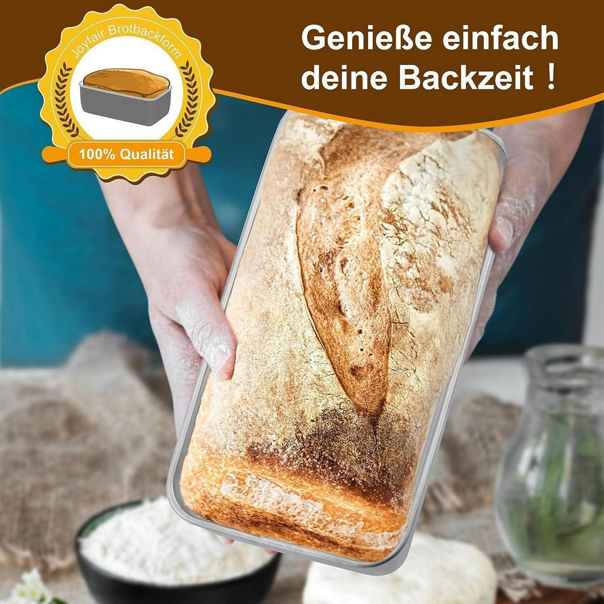 BROTBACKFORM 3er Set Edelstahl 23 x 12 x 6 cm - Silberfarben, Metall (23/6/12cm)