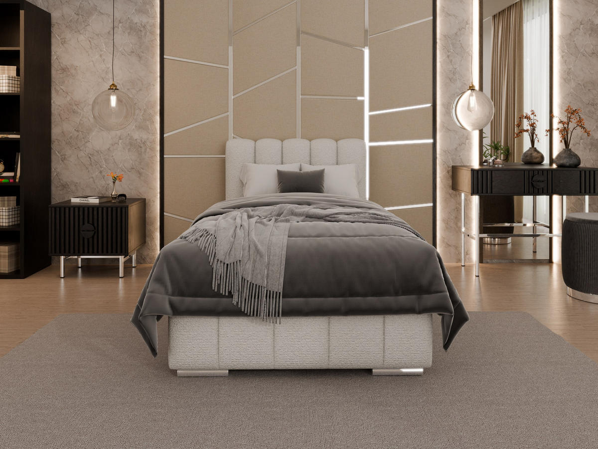 POLSTERBETT Zaira 90x200cm – Elegantes Polsterbett für modernen Wohnstil , ohne matratze, cappuccino - Cappuccino, Holz (90/200cm) - Panda Möbel