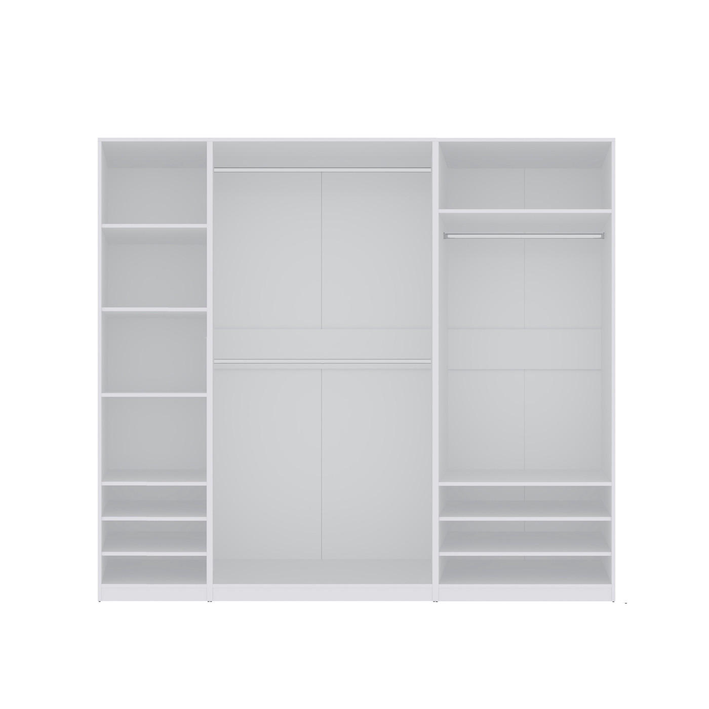 OFFENER-GARDEROBENSCHRANK TRES M/B Weiß 230/206/51 cm - Weiß, Holzwerkstoff (230/206/51cm) - Marmex Möbel