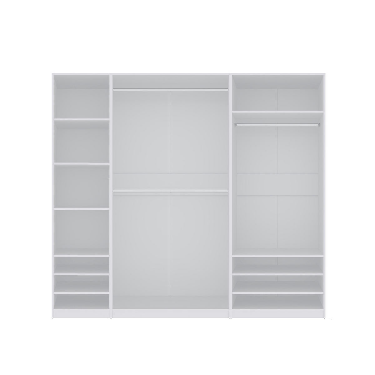OFFENER-GARDEROBENSCHRANK TRES M/B Weiß 230/206/51 cm - Weiß, Holzwerkstoff (230/206/51cm) - Marmex Möbel