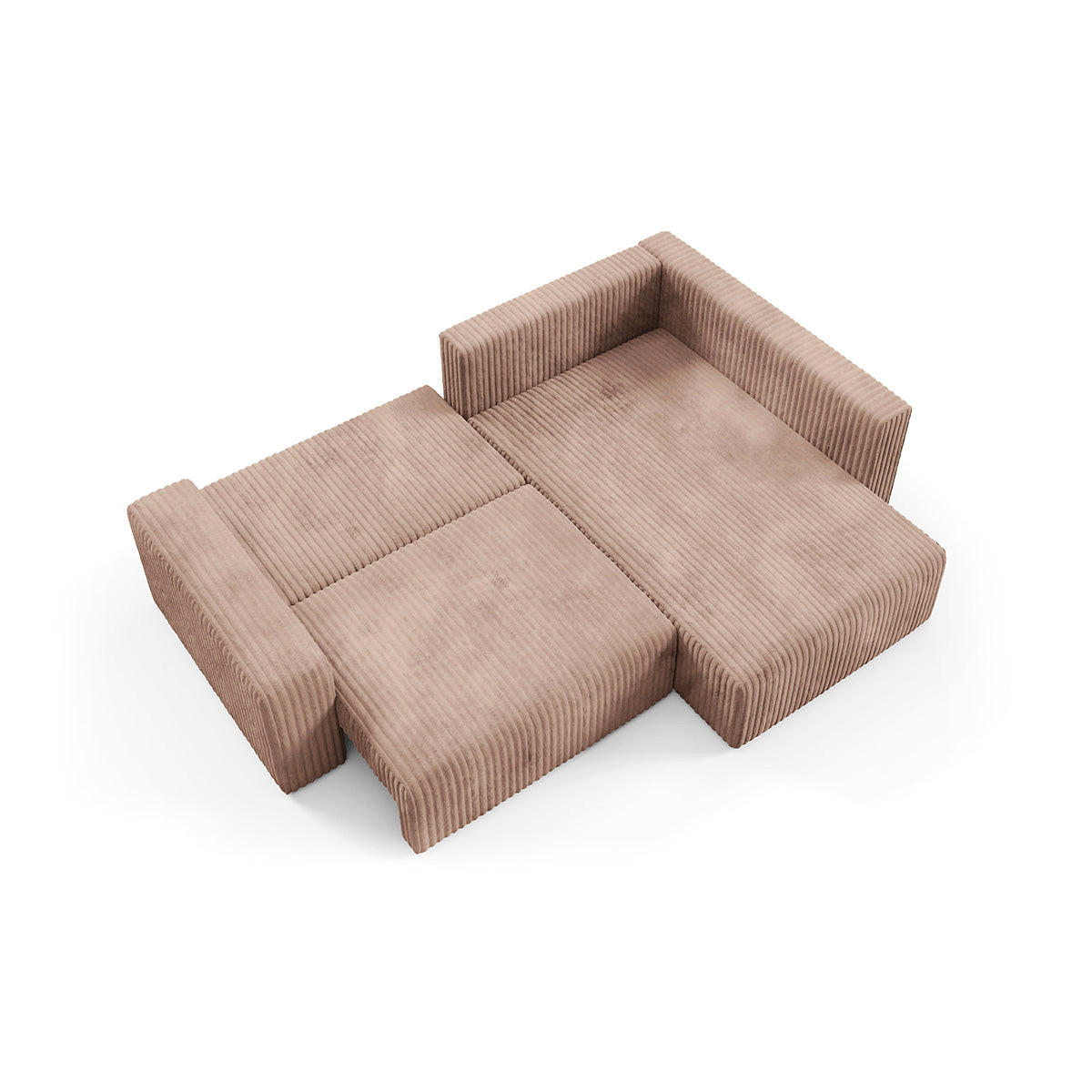ECKSOFA Angela 4 Sitzplätze Hellbraun - Braun, Holz (245/182cm) - Petits-meubles