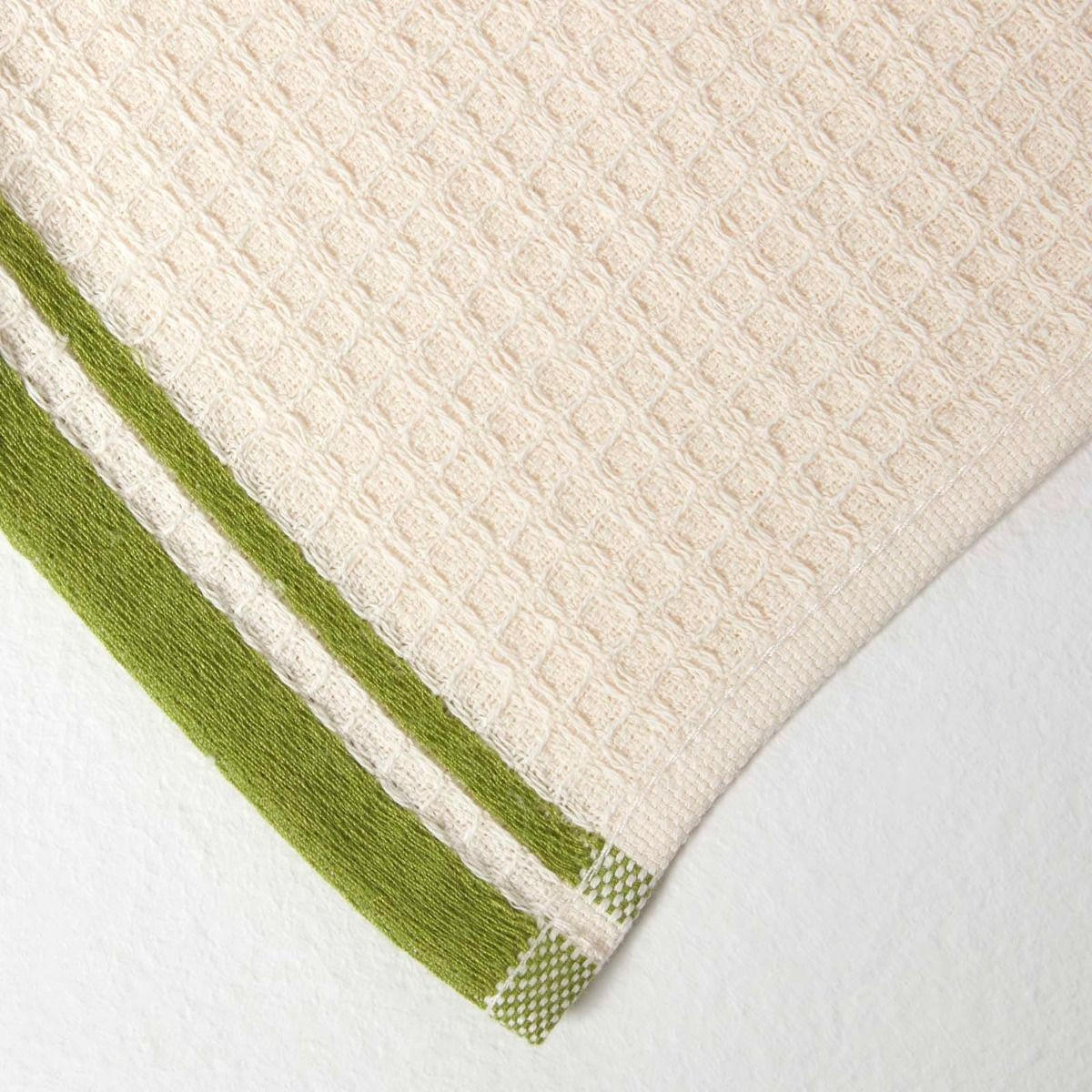 GESCHIRRTÜCHER Olive, 2er-Set Waffelpiqué, 100% Baumwolle - Grün, Textil (40/60cm) - Homescapes