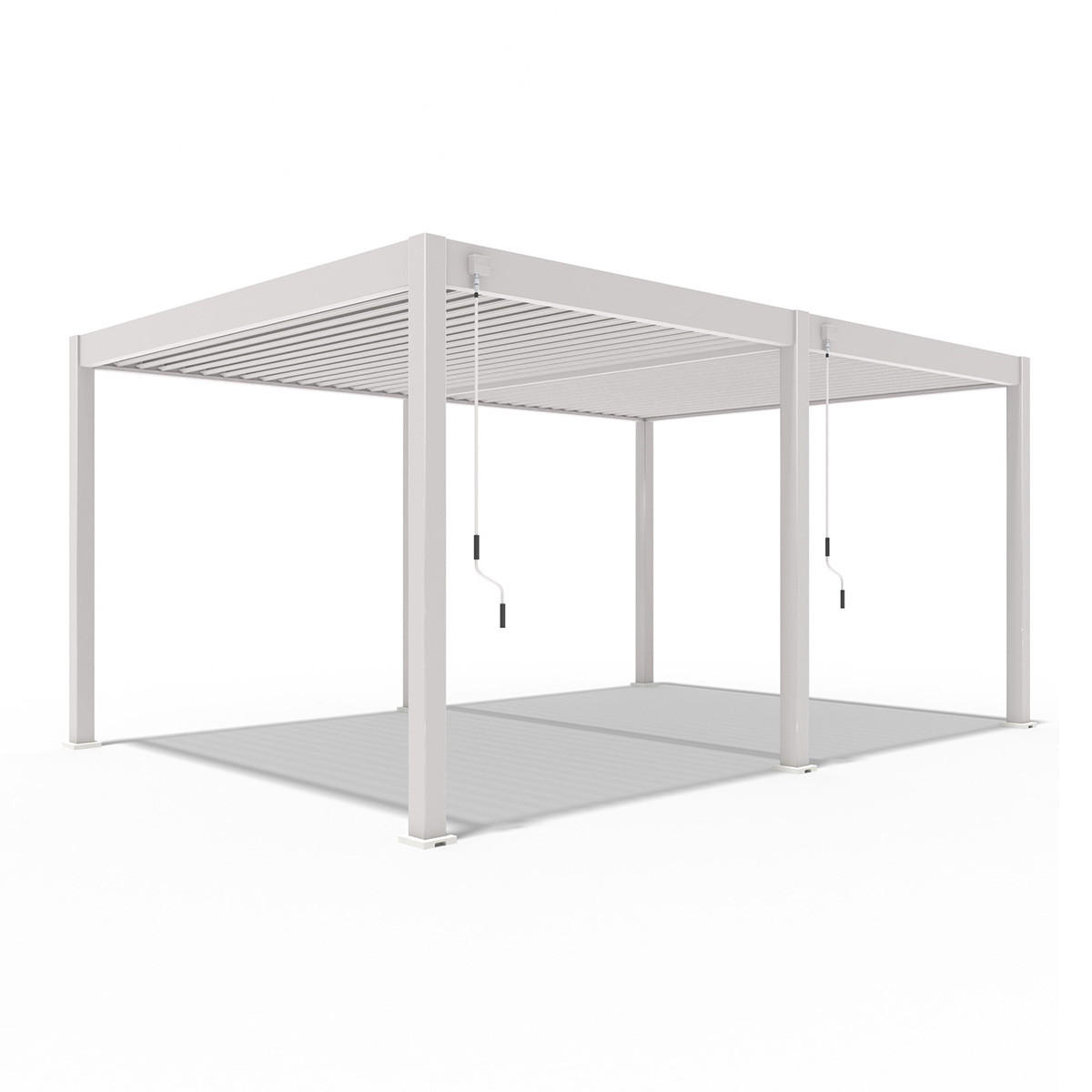 PERGOLA Deluxe Voll-Alu Pergola 3,6 x 5,3 M Ivory Sand Lamellendach - Beige, Metall (360/255/530cm) - WEIDE