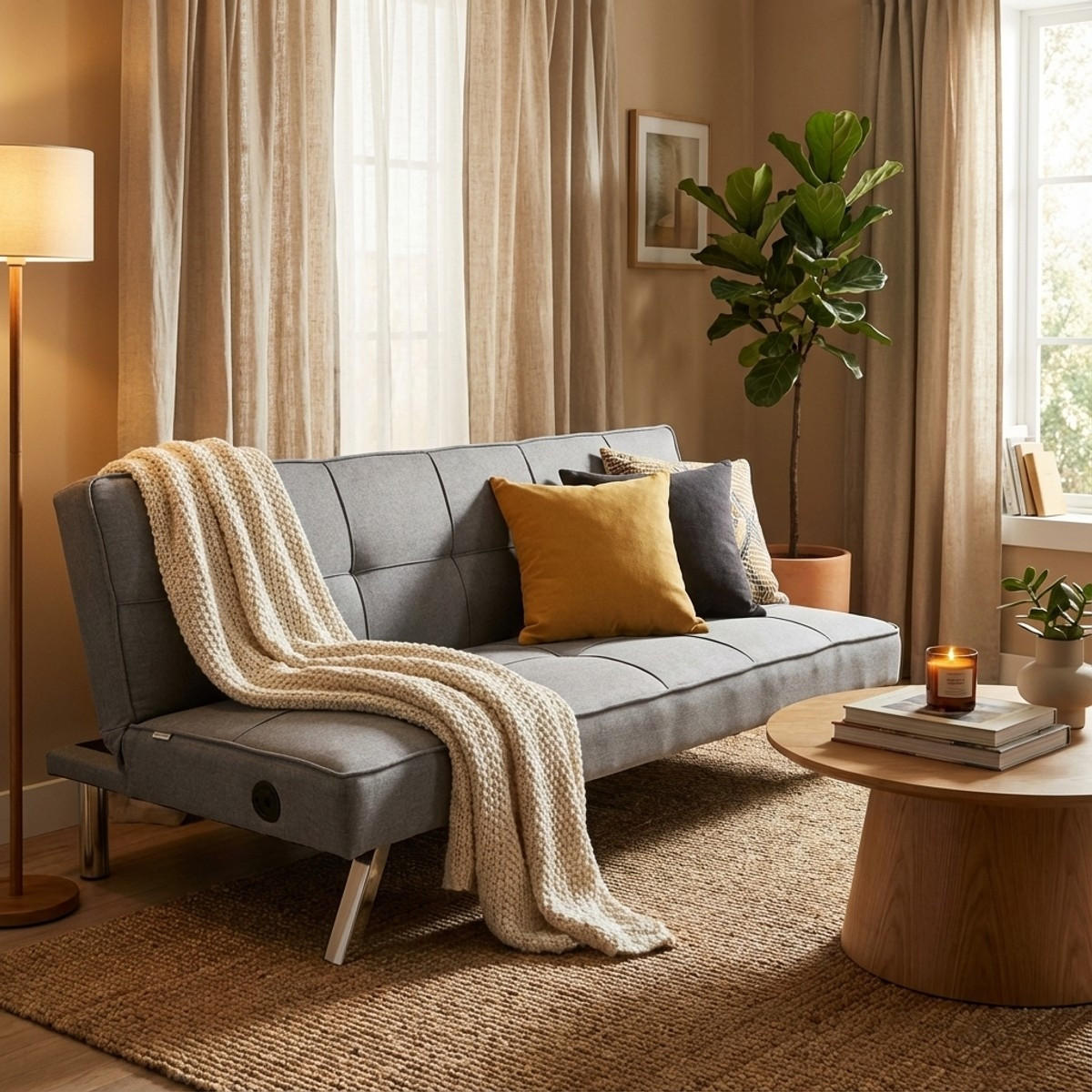 SCHLAFSOFA USB-Anschluss Astralis - Hellgrau - Grau, Textil (172/75/74cm) - Pasmara