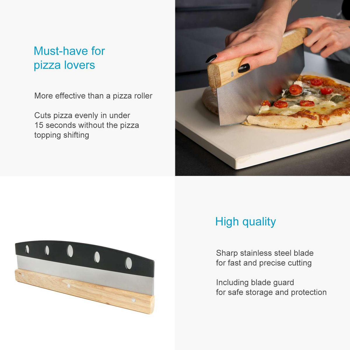 PROFI PIZZASCHNEIDER - Multicolor, Metall (35.3cm) - Intirilife