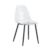 ESSZIMMERSTUHL 4er-Set 83 cm Kunststoff Transparent mit Metallbeinen Schwarz - Schwarz, Metall (45.7/83/44cm) - Meubliv