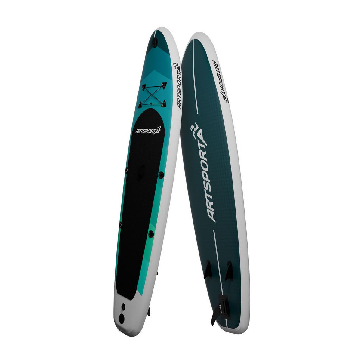 STAND UP Paddle Board Blue Wave aufblasbar mit Kajak-Set - Grün, Kunststoff (320/77/15cm) - Artsport