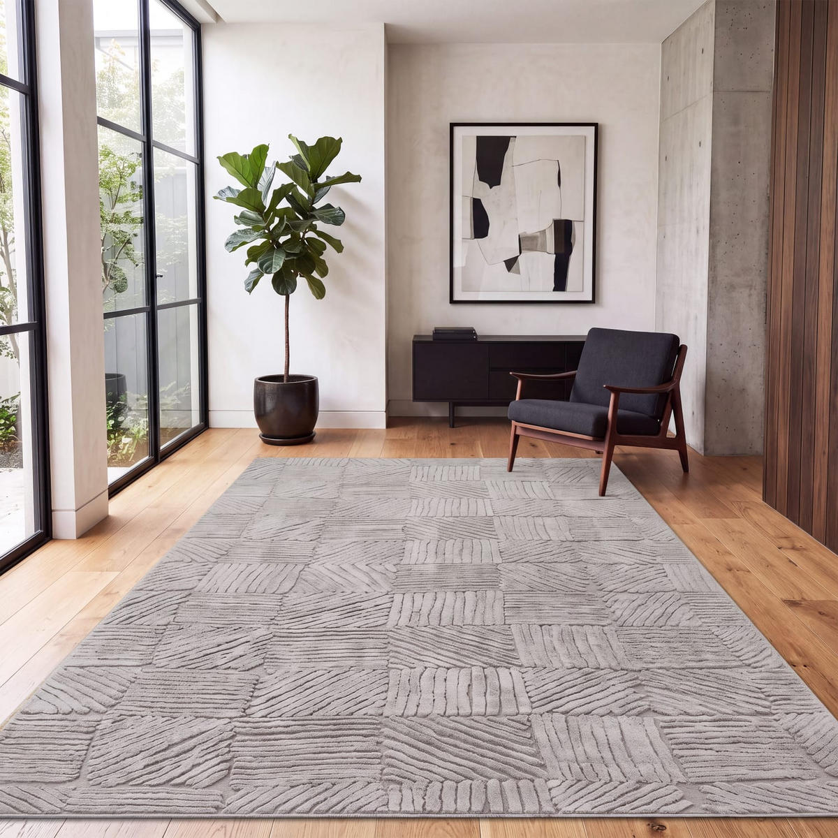 KURZFLORTEPPICH 120/160 cm Lelystad 529 - Grau, Kunststoff (120/160cm) - Paco Home