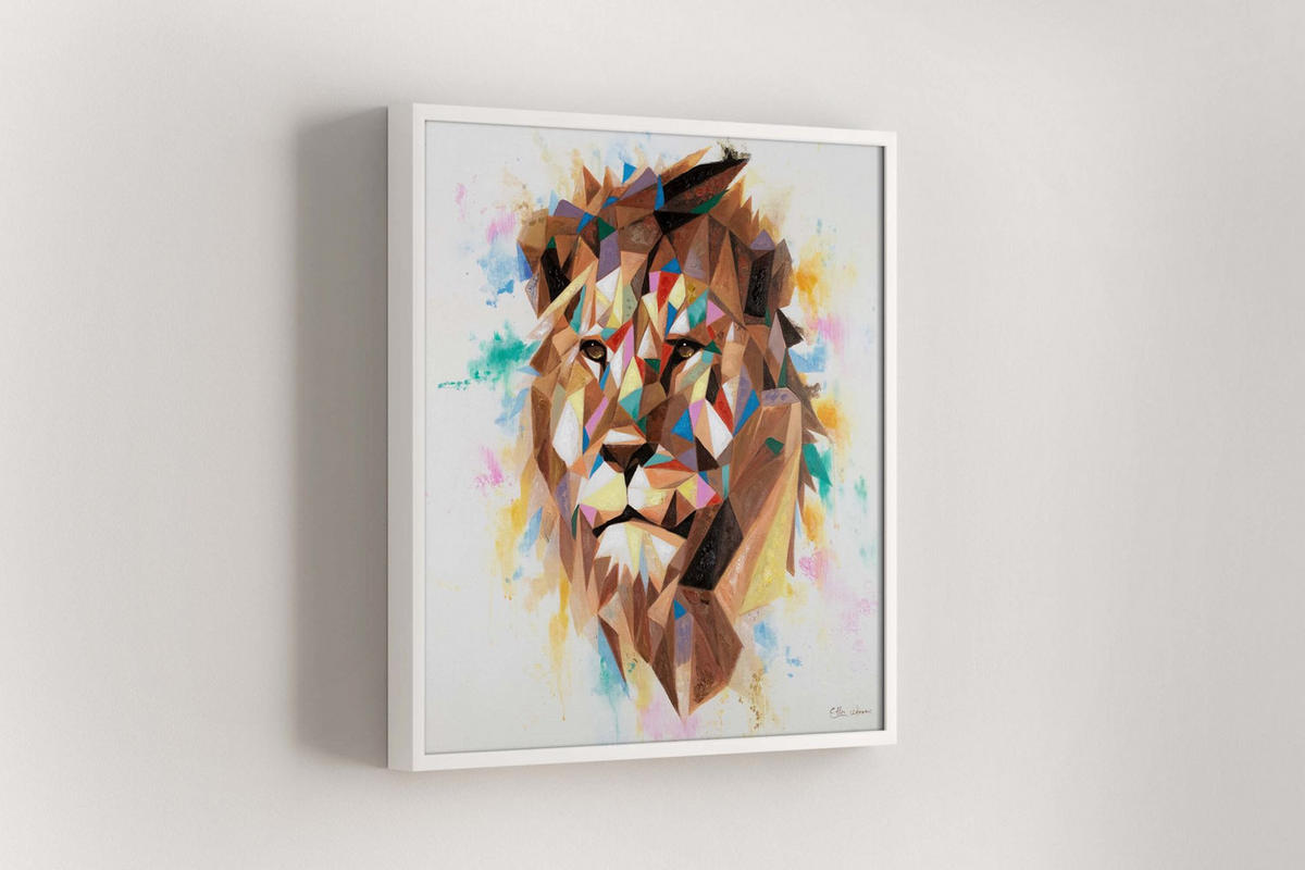 OLEJOMALBA 80/80 cm, Zvířata - různobarevná, dřevo/textil (80/80cm) - KUNSTLOFT
