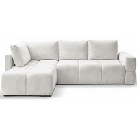 ECKSOFA Taremi mit Chenillebezug Weiß, beidseitig - Schwarz/Weiß, Textil (267/185cm) - Selsey