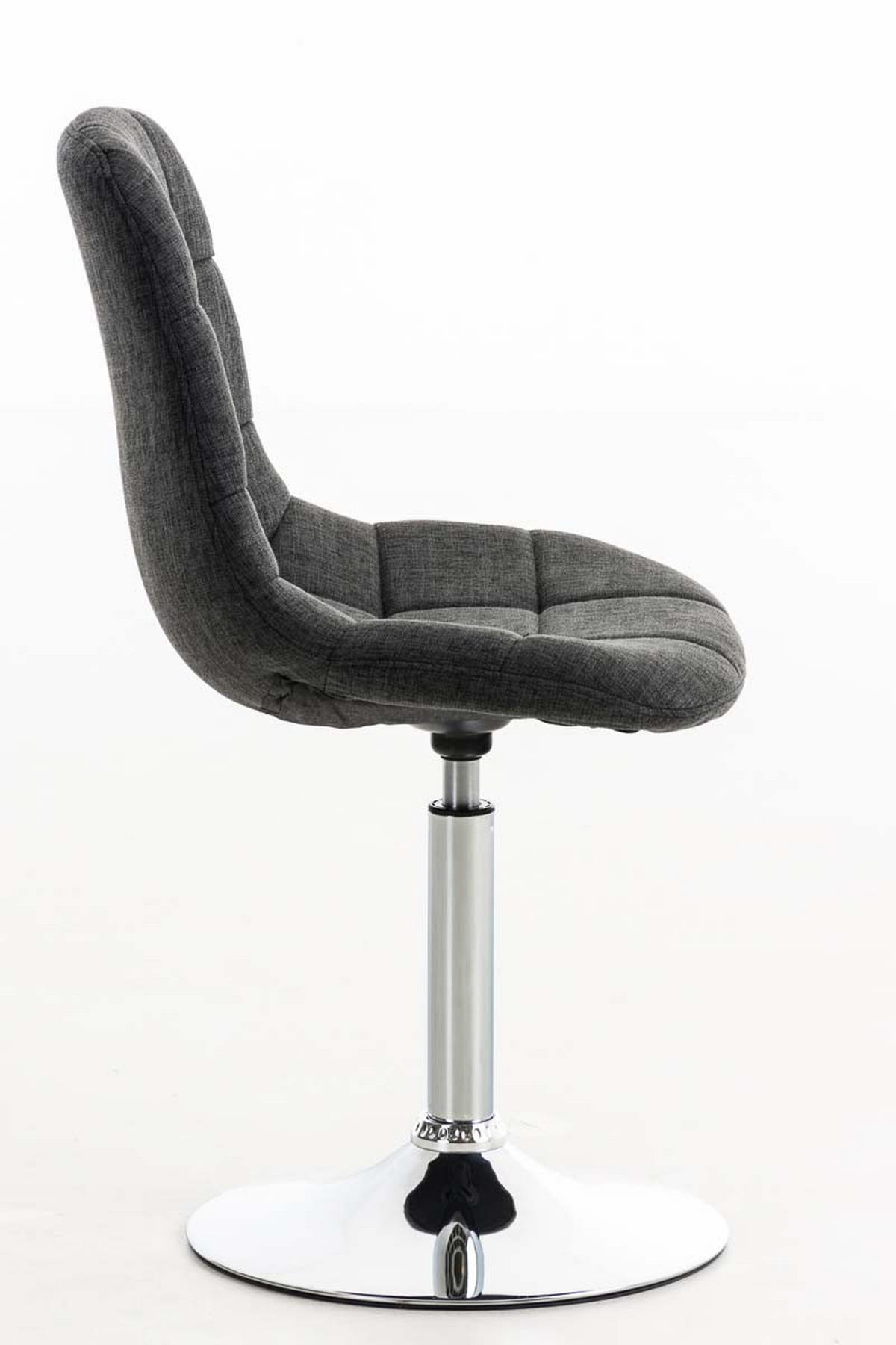 DREHSTUHL Stoff dunkelgrau - Chromfarben/Dunkelgrau, Textil/Metall (48/84/52cm) - CLP