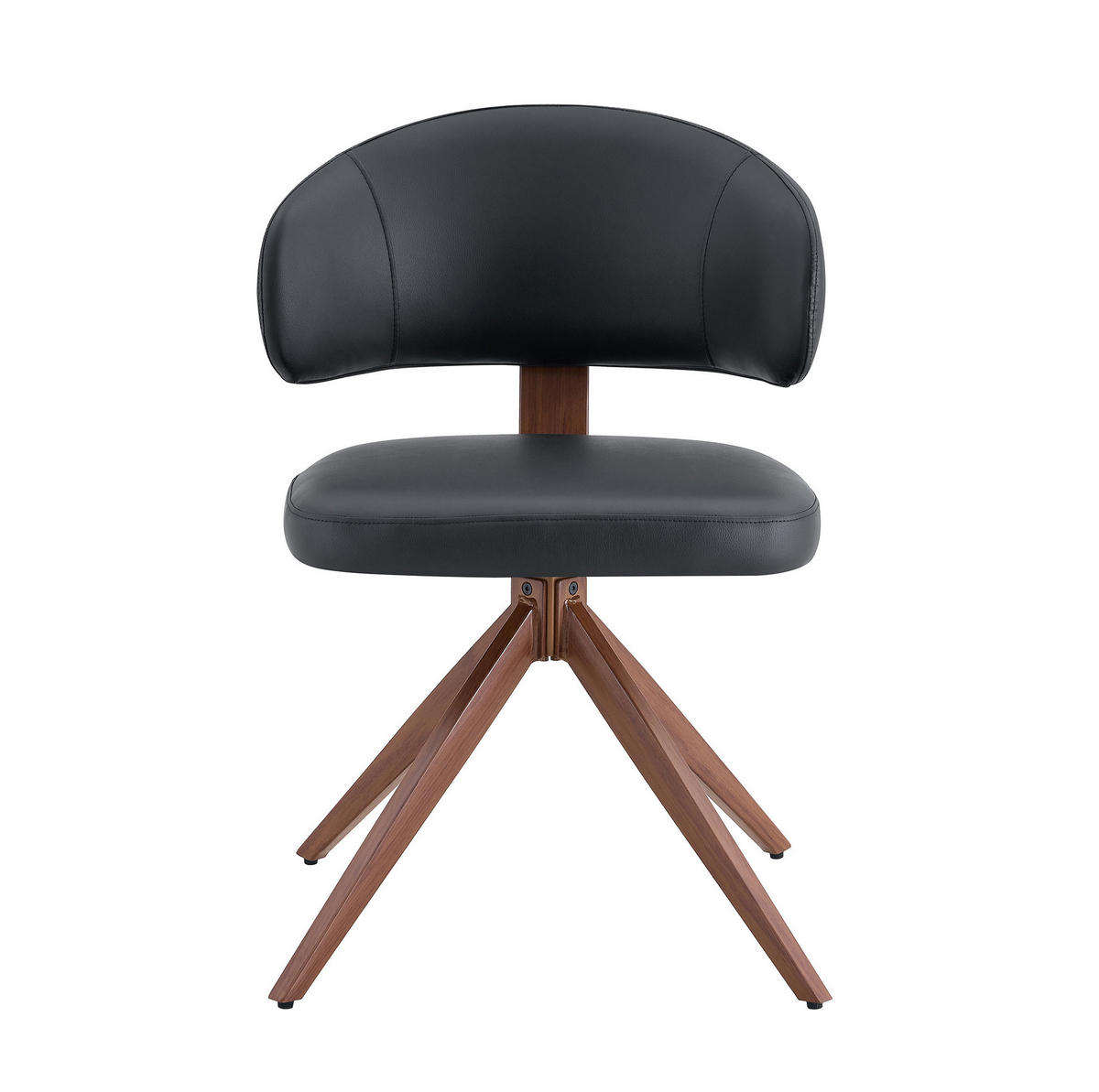 DREHSTUHL mit 360°-Drehfunktion Schwarz PU - Schwarz, Metall (50.5/77/54.5cm) - Meubliv