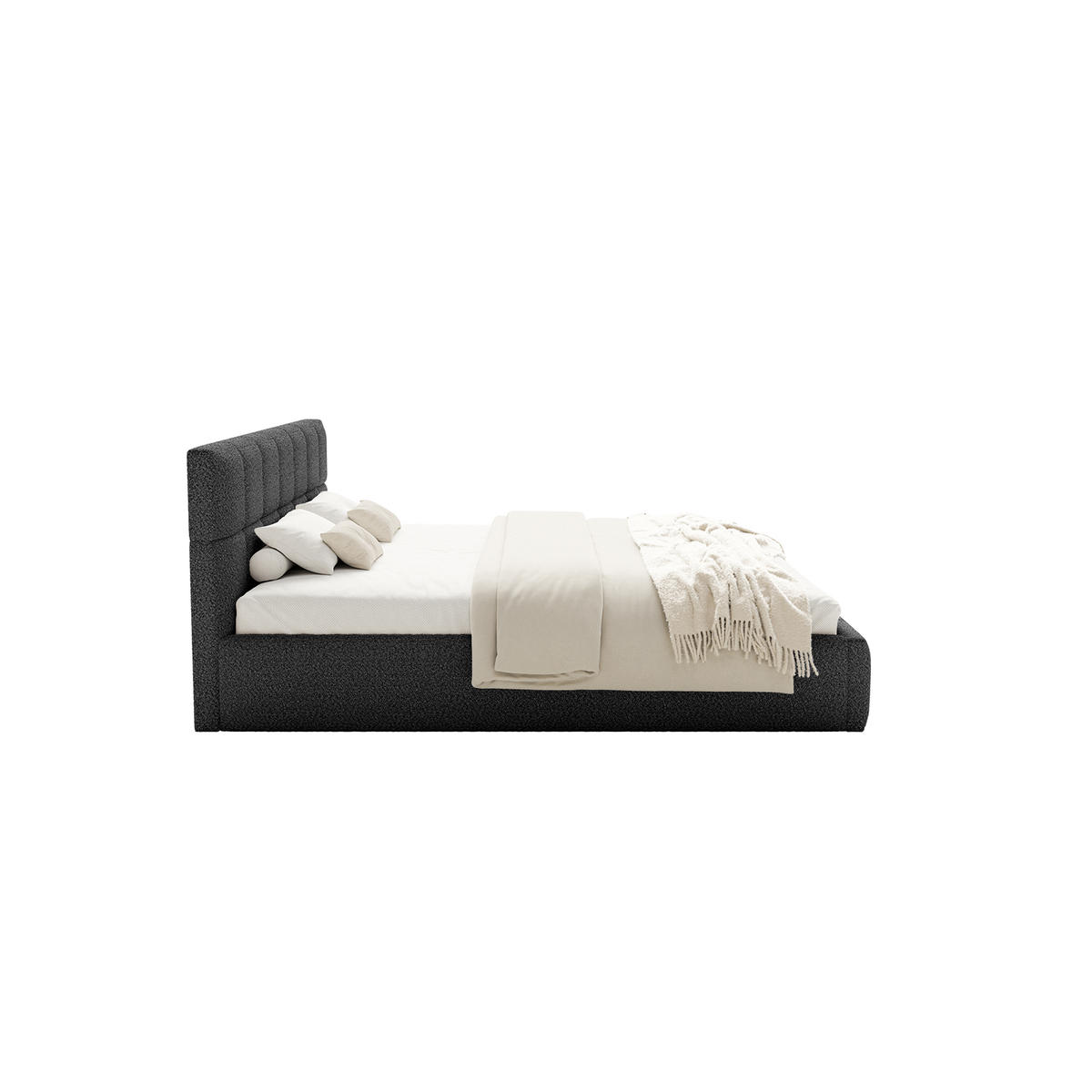 POLSTERBETT Moura 140x200 cm, Schwarz - Schwarz, Textil (140/200cm) - Fedve