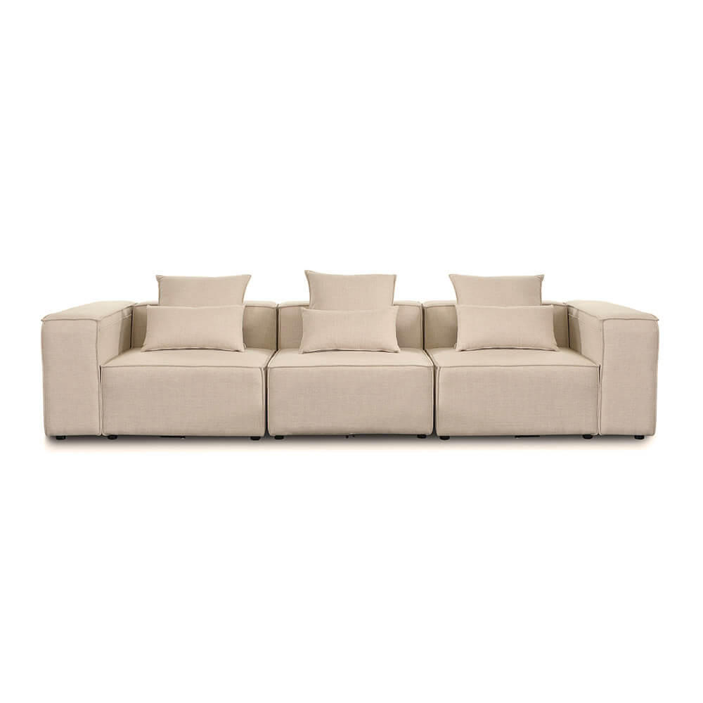 MODULARES Sofa VERONA M - 327 x 120 cm Beige - Beige, Kunststoff/Textil (327/70/120cm) - Home Deluxe