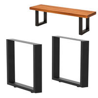 BANKGESTELL Metall Schwarz Set 43 x 40 cm Bank Füße Bankbeine Bankkufen Couchtisch - Schwarz, Metall (8/43/40cm) - DanDiBo