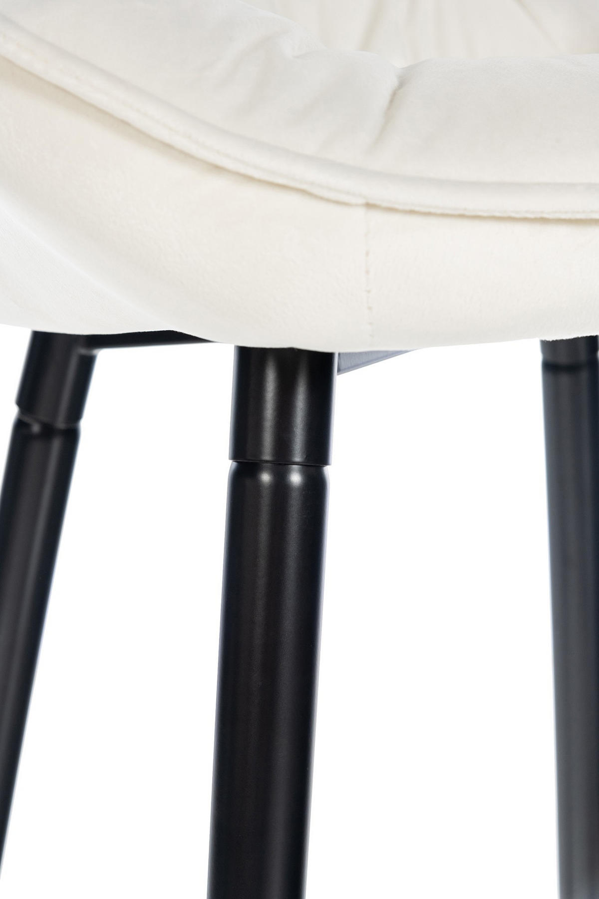 BARHOCKER 2er Set Samt creme - Creme/Schwarz, Textil/Metall (54/103/57.5cm) - CLP