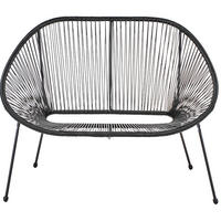 VRTNA KLUPA ratan crni 114 cm Acapulco - crna, plastika (113/88/78cm) - Beliani
