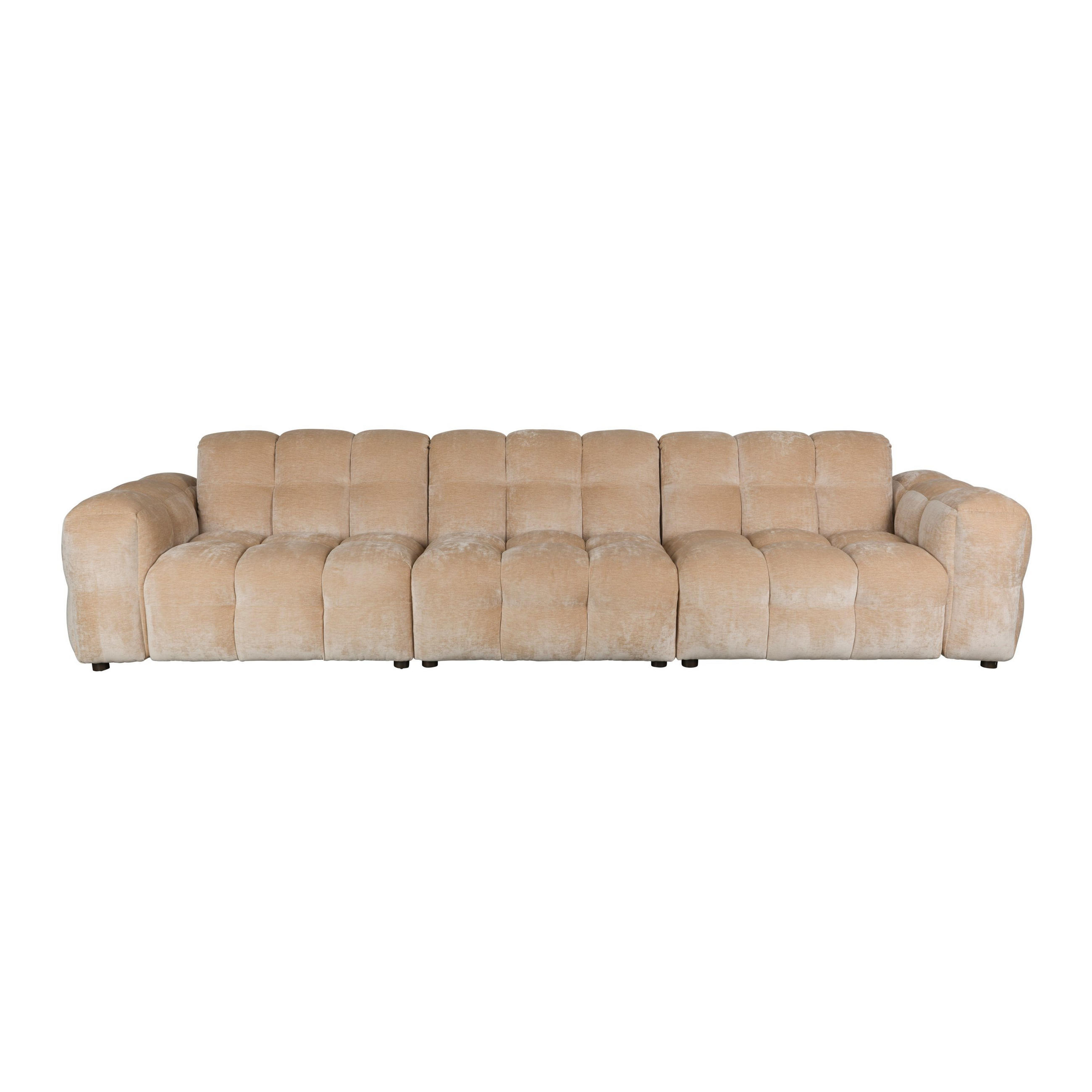 SOFA 4,5-SITZER Hackman Samt Beige - Beige, Kunststoff (364/84/102cm) - Dutchbone