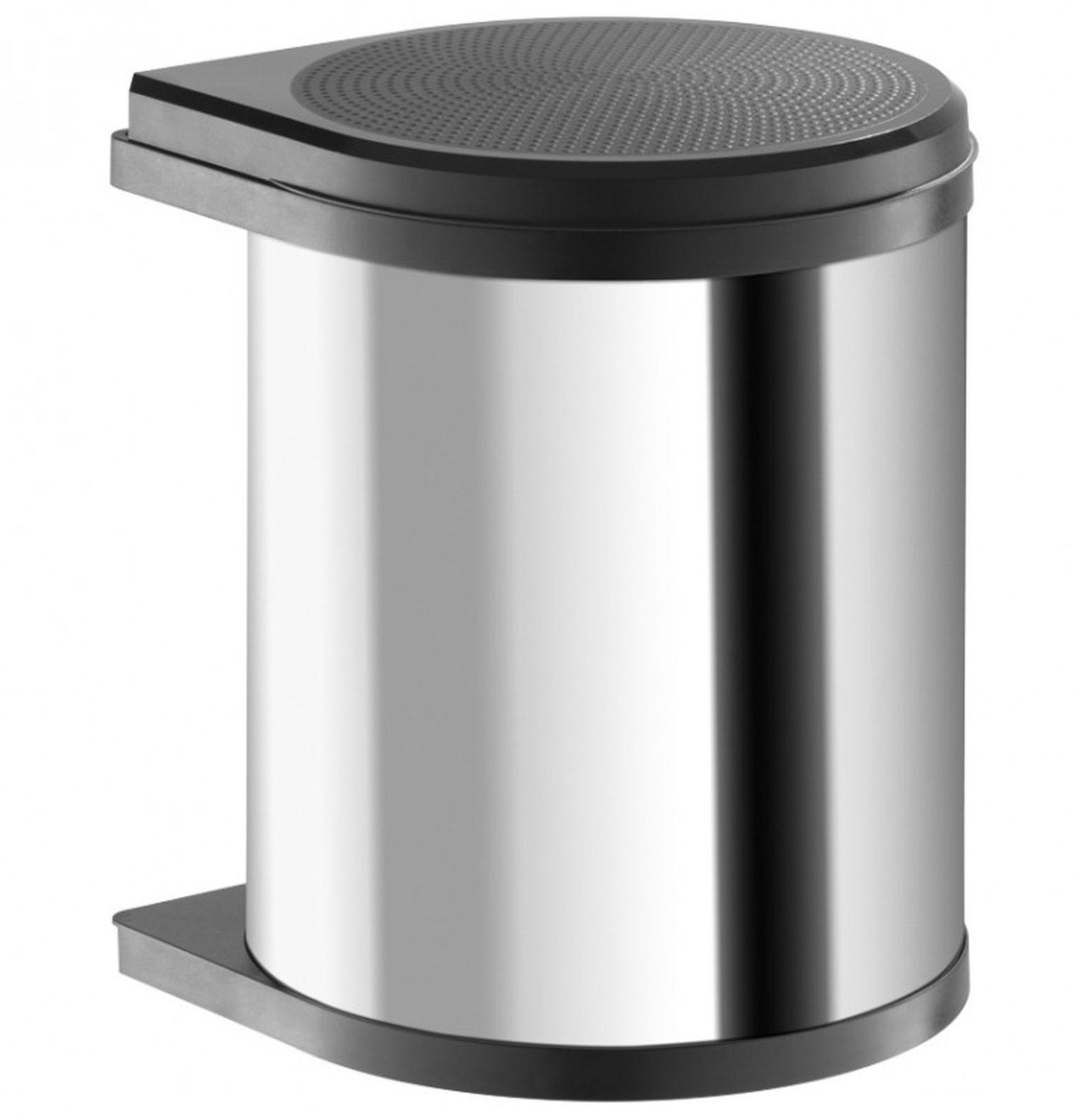 MÜLLEIMER Hailo Mono Küche Einbau ab 40cm Schrank Edelstahl/Schwarz - Edelstahlfarben, Metall (29/29.5/30.4cm) - Hailo