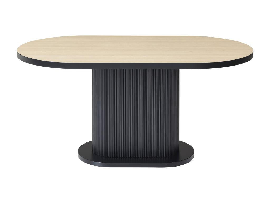 ESSTISCH - 6 Personen - MDF - Holzfarben & Schwarz - CALIENO - Schwarz, Holz (160/90/76cm) - Vente-Unique