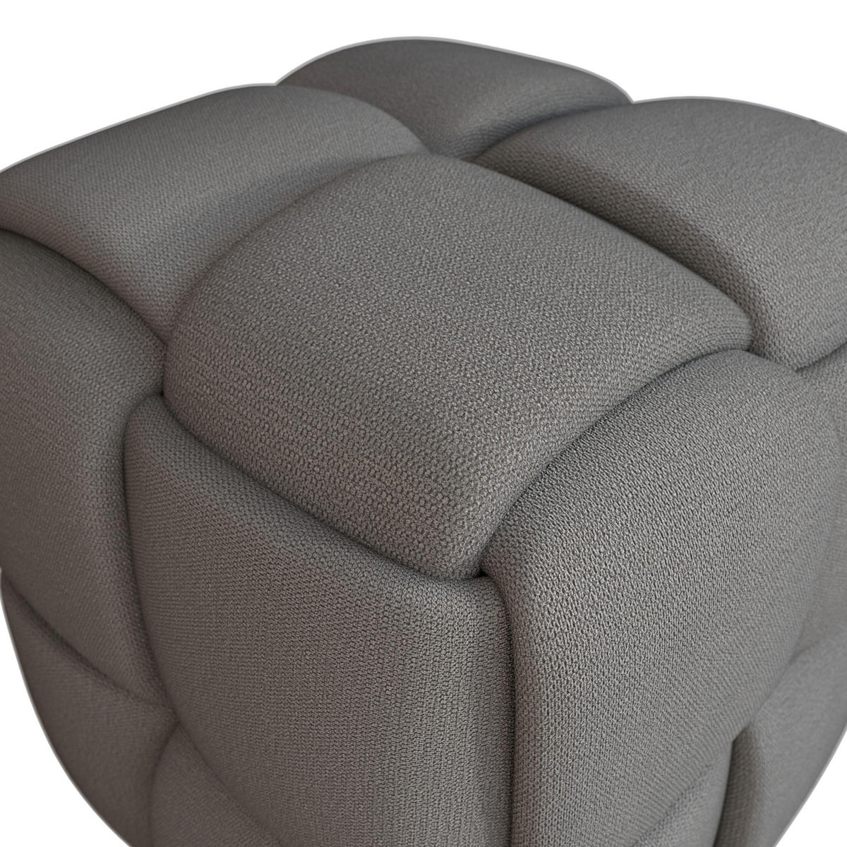 HOCKER Ella Dunkelgrau Bouclé - Dunkelgrau, Holz (45/45/45cm) - Bessagi Home