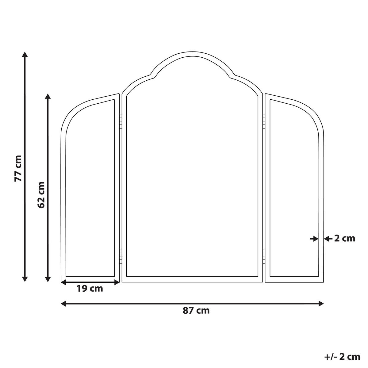 WANDSPIEGEL Gold Metall Dreifaltig 87/77 cm Savilly - Goldfarben, Metall (87/77/2cm) - Beliani