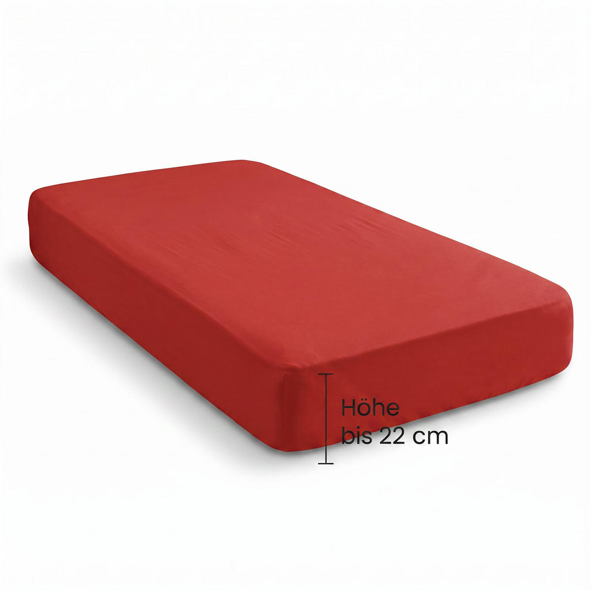 SPANNBETTTUCH Premium Jersey rot, 90x190 cm - 100x200 cm - Rot, Textil (100/200cm) - biberna
