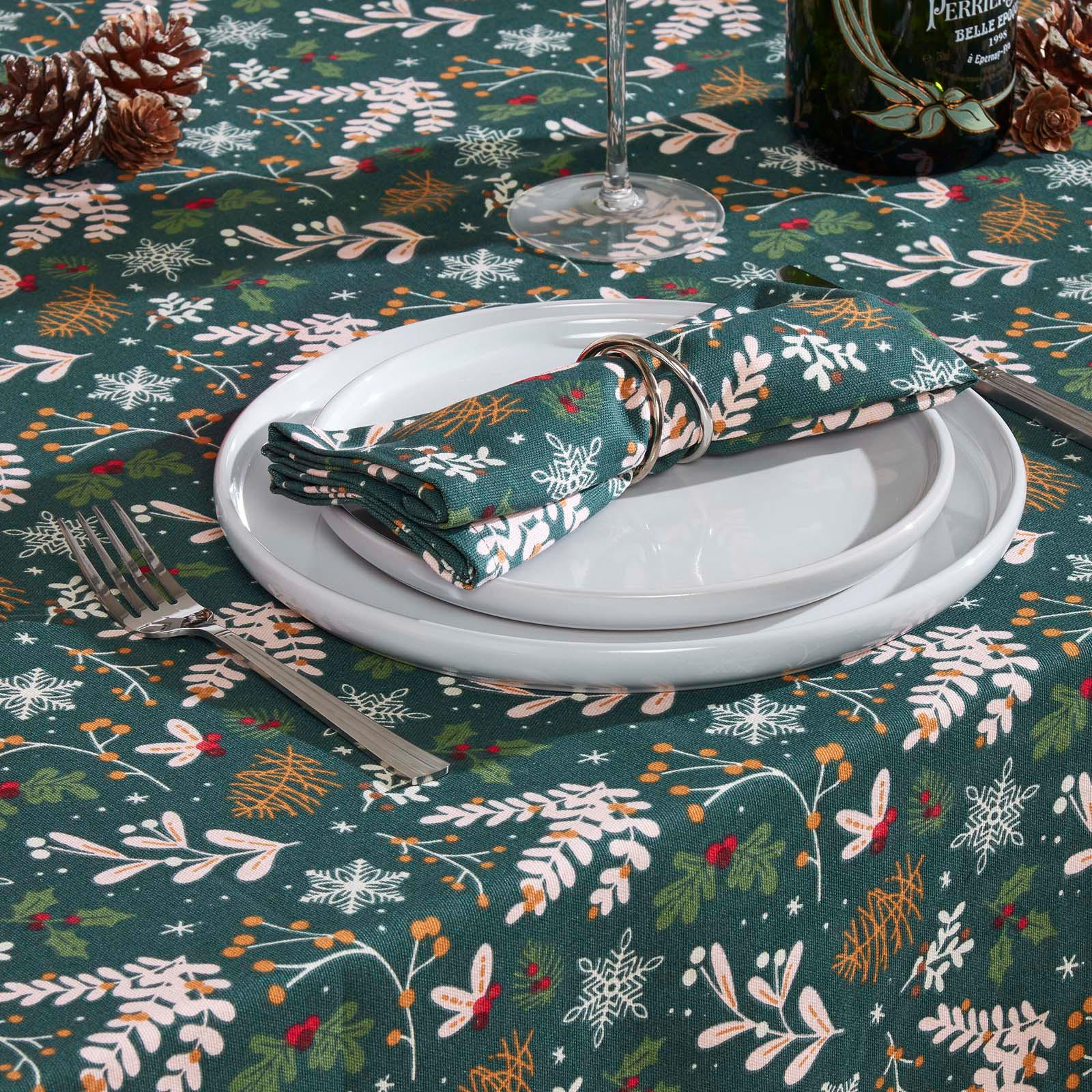 Thumbnail - Homescapes Weihnachtstischdecke, Grün, Textil, Rechteckig, 137x178 cm, Oeko-Tex®, Wohntextilien, Tischwäsche, Tischdecke...