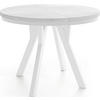 ESSTISCH Strato Black runder ausziehbarer, Kiefer weiß 100-140/100/77 cm - Weiß, Holz/Holzwerkstoff (100/100/77cm) - WFL GROUP