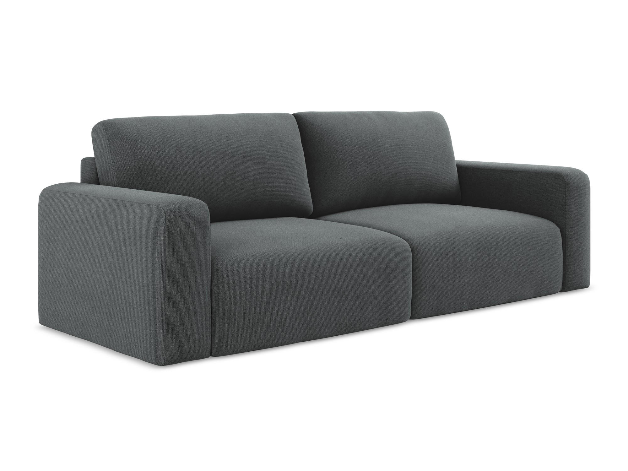 3-SITZER SOFA mit Schlaffunktion Strukturstoff Stoff Grau - Schwarz/Grau, Kunststoff/Textil (244/79/102cm) - Makamii