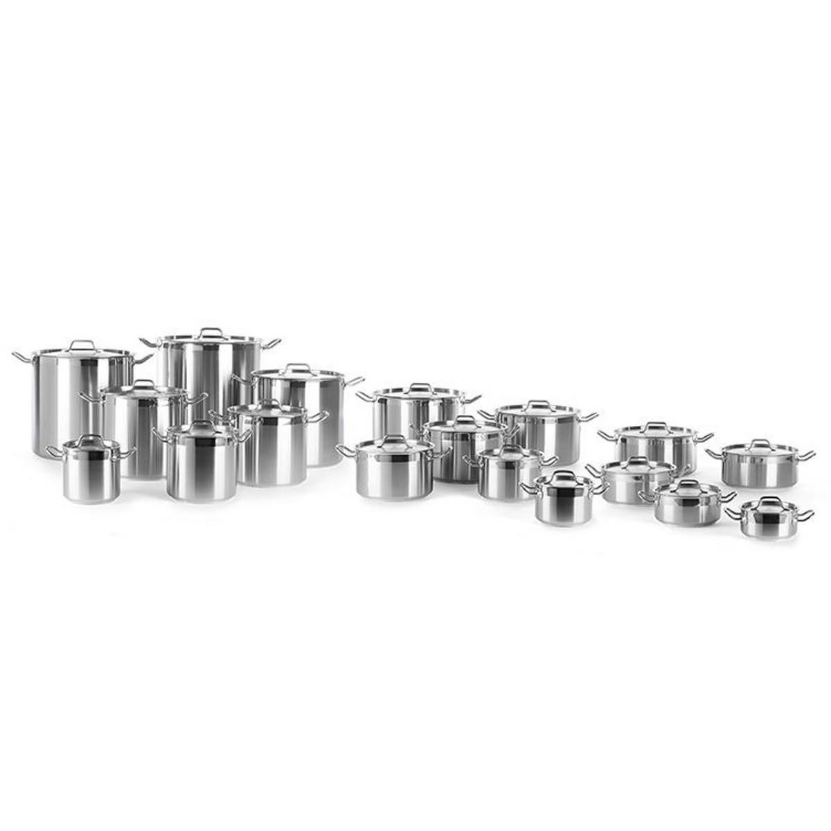 PROFI Line mittelgroßer Topf mit Deckel, 15 l Durchmesser 320 x 190 mm (Höhe) - Hendi 831601 - Schwarz/Weiß, Metall (25/30/25cm) - Hendi