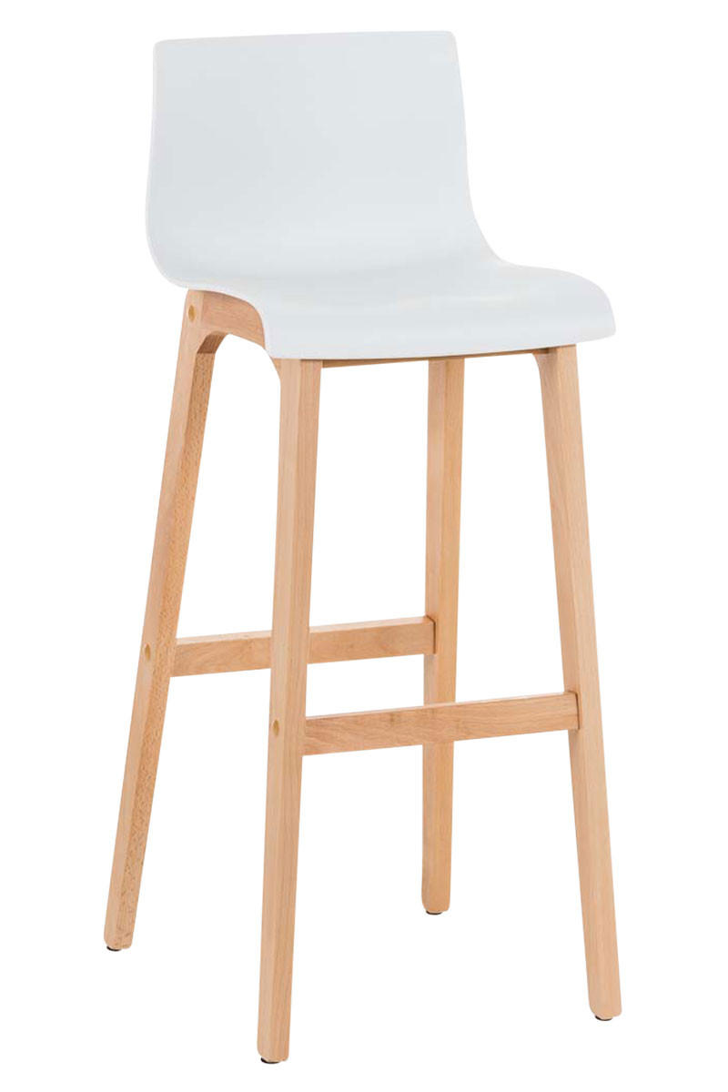 BARHOCKER DELHI Weiß Holz - Weiß, Holz (41/101/46cm) - DELUKE