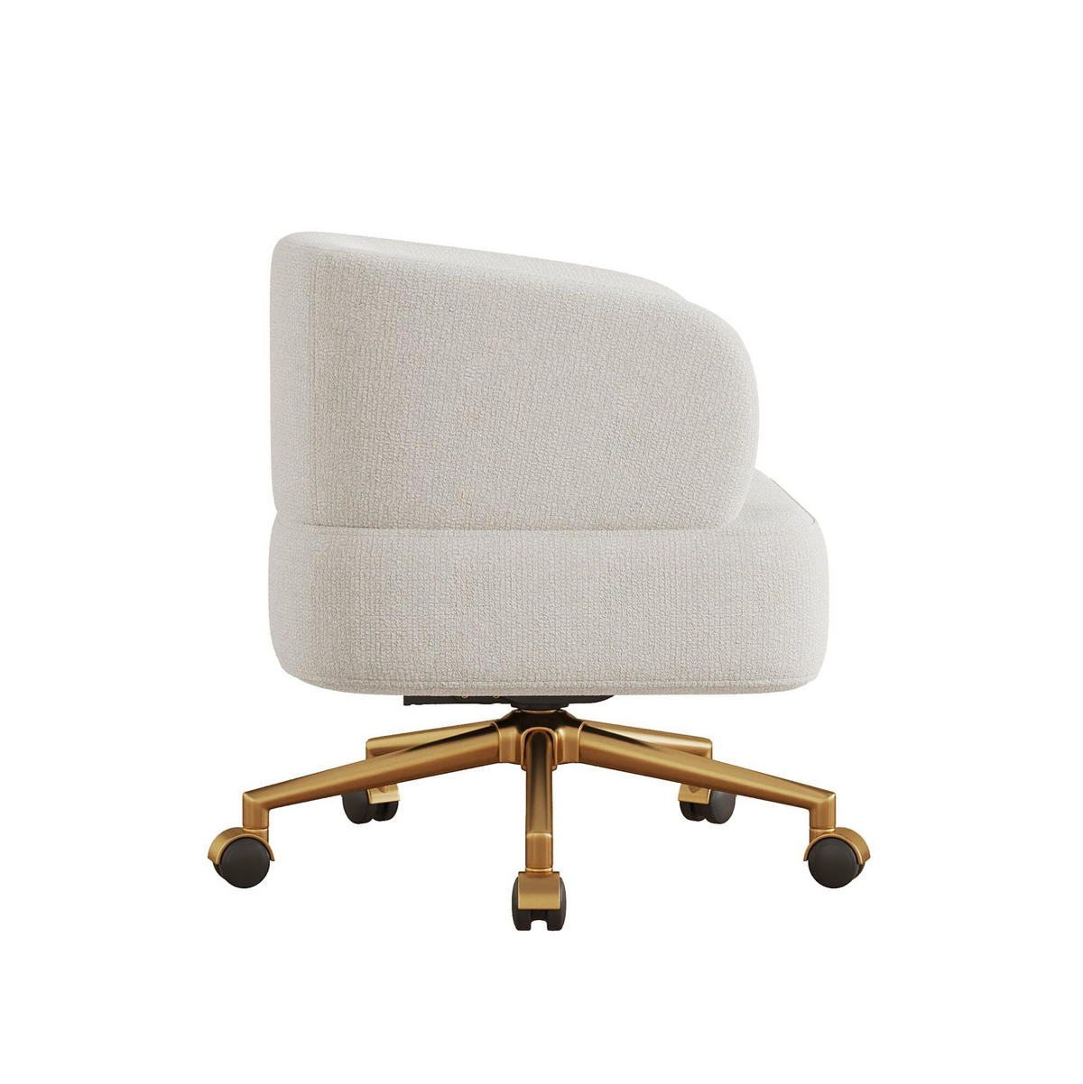 DREHSTUHL Chenille mit 360°-Drehung, Rollen 71/60/71 cm Beige - Beige, Textil (60/71/71cm) - Redom