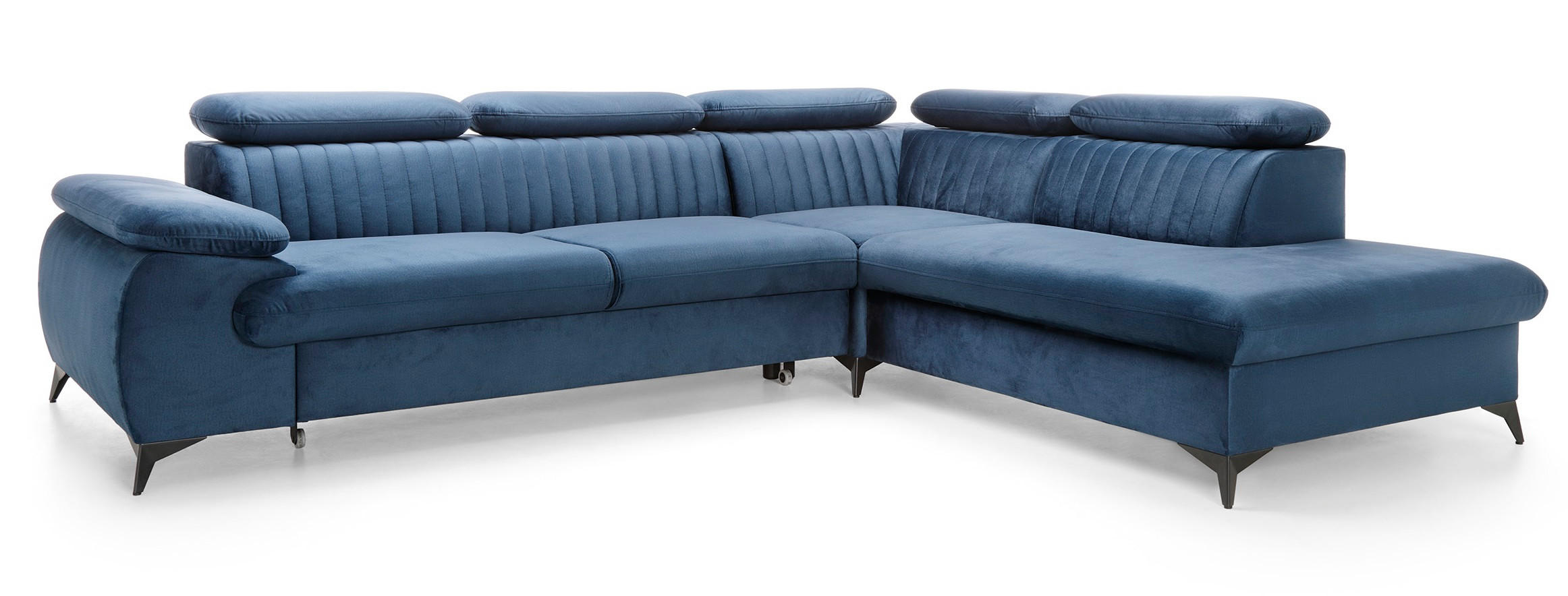 ECKSOFA 275 cm mit verstellbaren Kopfstützen Xanto L, Rechts, Blau - Blau, Holz (221/275cm) - Emporius