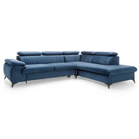 ECKSOFA 275 cm mit verstellbaren Kopfstützen Xanto L, Rechts, Blau - Blau, Holz (221/275cm) - Emporius
